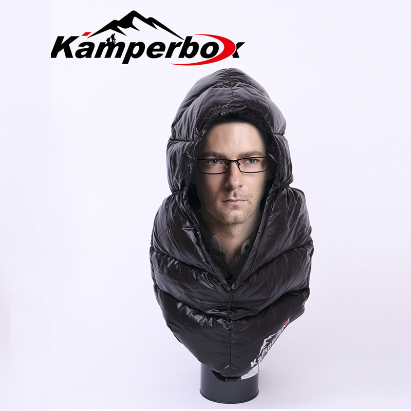 Kamperbox kapa za kampiranje s puhkom – napun: perje, podstava: poliester, tkanina: poliester, konstrukcija: over-ear, Tp21