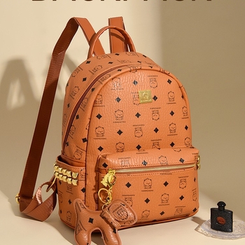 UR ženski PU ruksak za gradski stil s motivom medvjeda, velik kapacitet, vodootporan