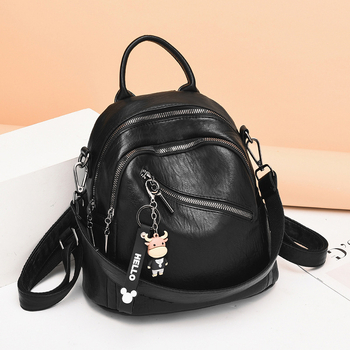 Unisex ruksak od PU kože, veliki kapacitet, zatvaranje na zip, poliester podstava