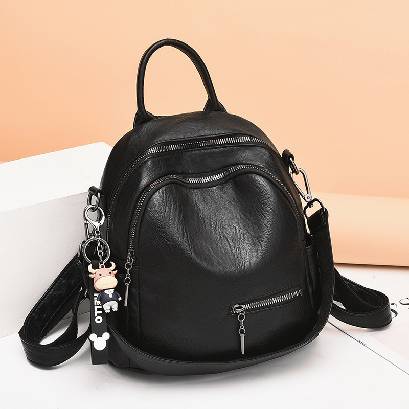 Unisex ruksak od PU kože, veliki kapacitet, zatvaranje na zip, poliester podstava