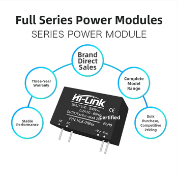 AC-DC модул за захранване 2W серия, вход 220V AC, изход DC 3.3/5/9/12/15/24V, едноканален изход, стъпков понижаващ регулатор