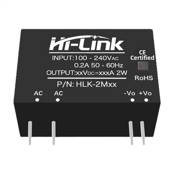 AC-DC модул за захранване 2W серия, вход 220V AC, изход DC 3.3/5/9/12/15/24V, едноканален изход, стъпков понижаващ регулатор