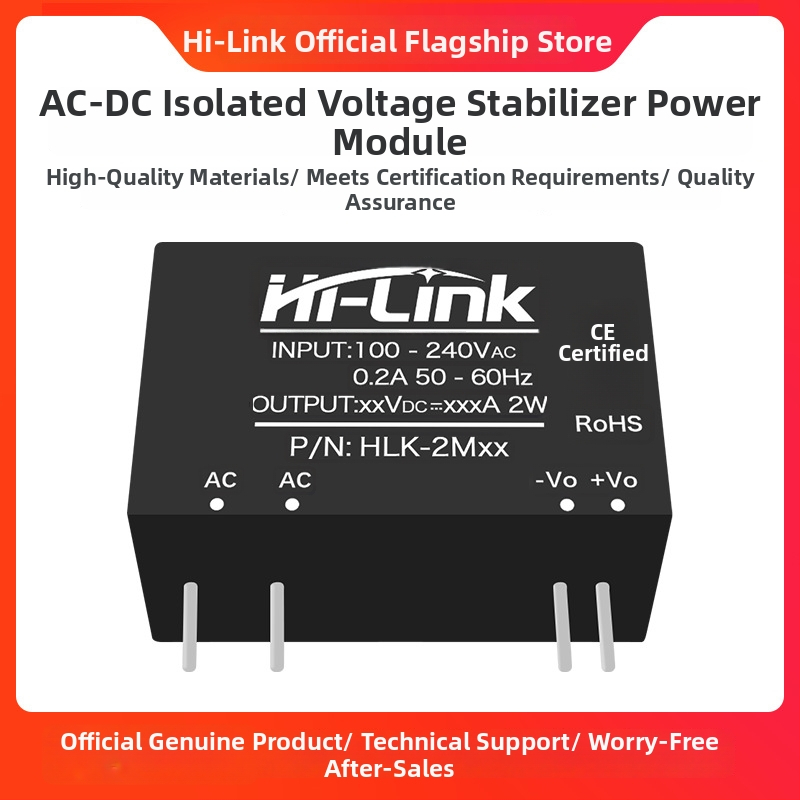 AC-DC napájací modul 2W séria, vstup 220V AC, výstup DC 3.3/5/9/12/15/24V, jednosmerný výstup s reguláciou znižovania napätia