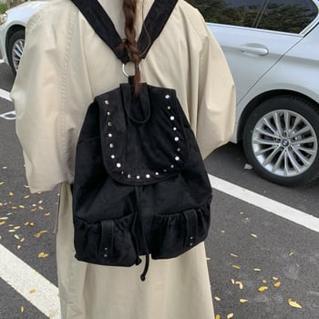 Benlan ženski ruksak od semiša, velika zapremina, s klapom, poliesterom podstavom, jesen 2025