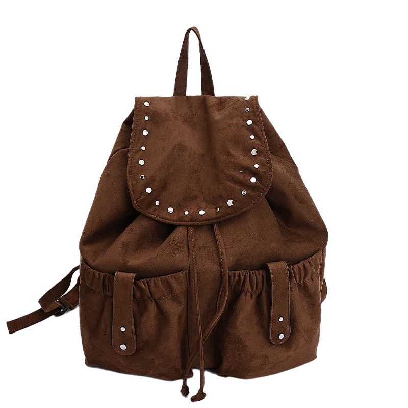 Benlan ženski ruksak od semiša, velika zapremina, s klapom, poliesterom podstavom, jesen 2025