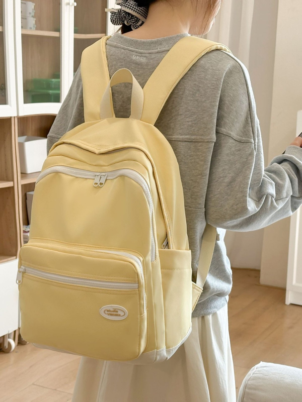 Studentski ruksak s jednostavnim dizajnom i japanskim nadahnućem, svjež stil (Najlon; Otporan na habanje; Zaštita kralježnice; Zračne naramenice; Poliester podstava)