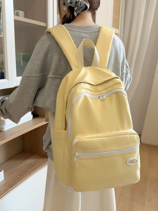 Studentski ruksak s jednostavnim dizajnom i japanskim nadahnućem, svjež stil (Najlon; Otporan na habanje; Zaštita kralježnice; Zračne naramenice; Poliester podstava)