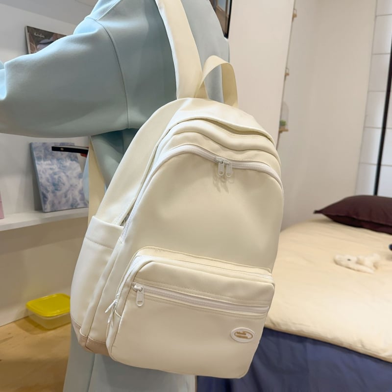 Studentski ruksak s jednostavnim dizajnom i japanskim nadahnućem, svjež stil (Najlon; Otporan na habanje; Zaštita kralježnice; Zračne naramenice; Poliester podstava)