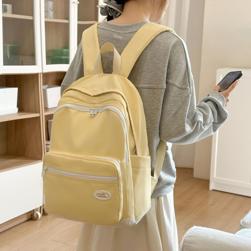 Studentski ruksak s jednostavnim dizajnom i japanskim nadahnućem, svjež stil (Najlon; Otporan na habanje; Zaštita kralježnice; Zračne naramenice; Poliester podstava)