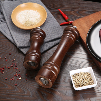 Măcinător manual din lemn pentru piper pudră și sare de mare | recipient pentru condimente, compatibil cu condimente solide, design modern minimalist