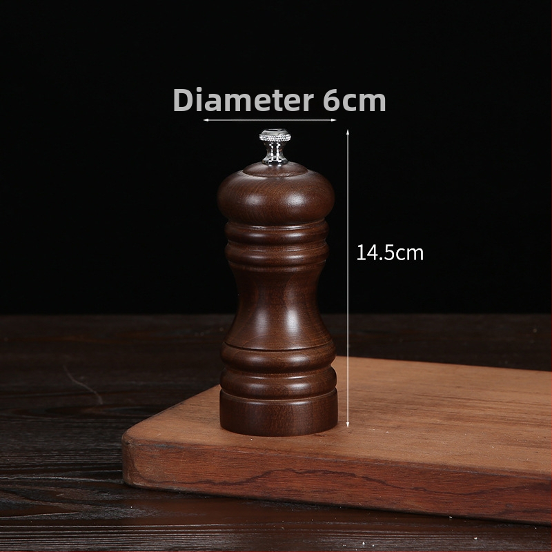 Măcinător manual din lemn pentru piper pudră și sare de mare | recipient pentru condimente, compatibil cu condimente solide, design modern minimalist