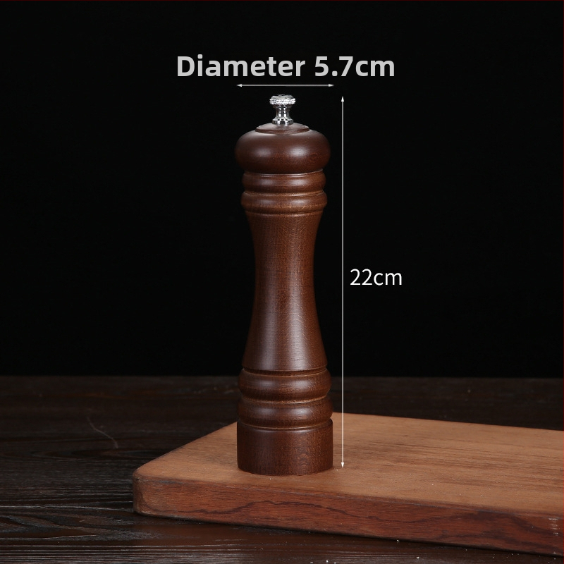 Măcinător manual din lemn pentru piper pudră și sare de mare | recipient pentru condimente, compatibil cu condimente solide, design modern minimalist