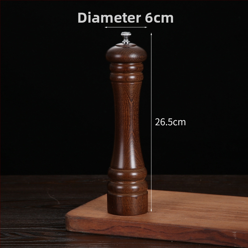 Măcinător manual din lemn pentru piper pudră și sare de mare | recipient pentru condimente, compatibil cu condimente solide, design modern minimalist