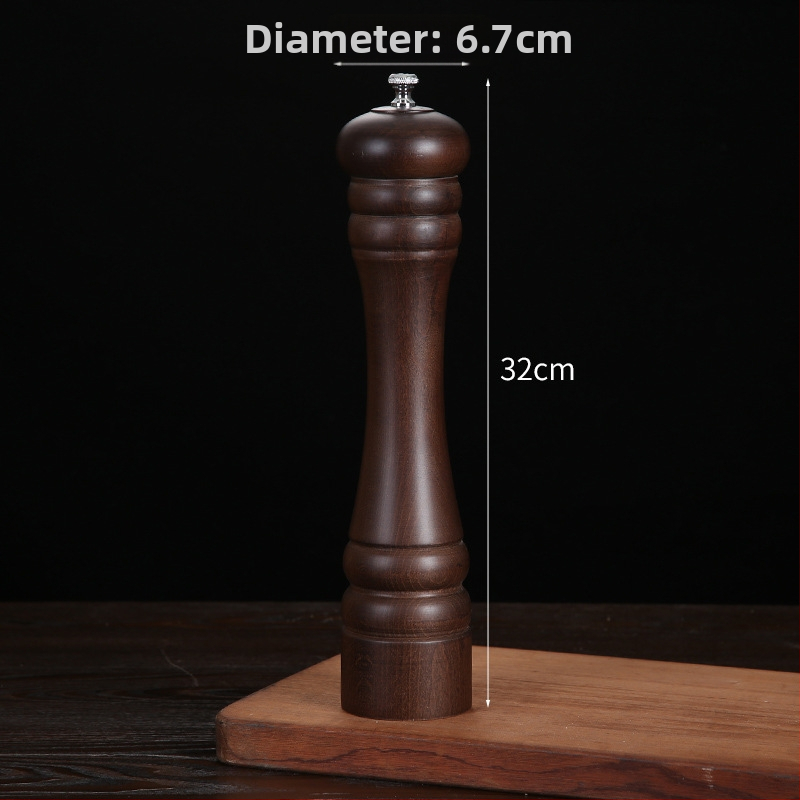 Măcinător manual din lemn pentru piper pudră și sare de mare | recipient pentru condimente, compatibil cu condimente solide, design modern minimalist