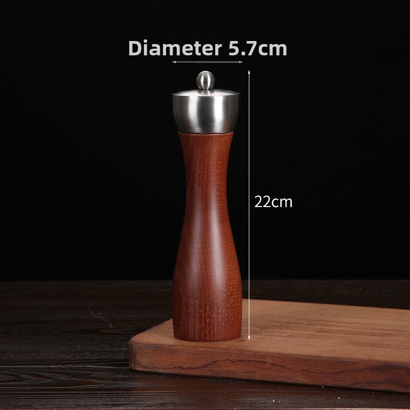Măcinător manual din lemn pentru piper pudră și sare de mare | recipient pentru condimente, compatibil cu condimente solide, design modern minimalist