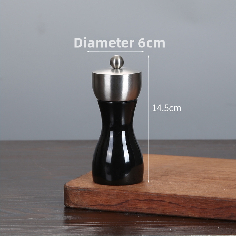 Măcinător manual din lemn pentru piper pudră și sare de mare | recipient pentru condimente, compatibil cu condimente solide, design modern minimalist