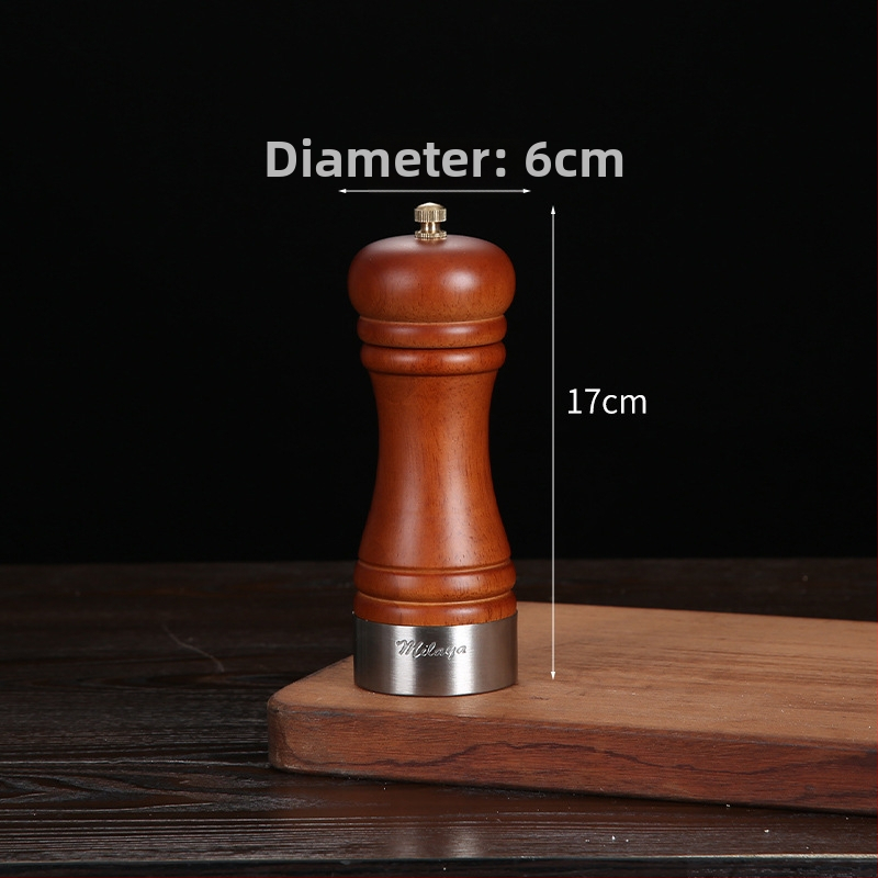 Măcinător manual din lemn pentru piper pudră și sare de mare | recipient pentru condimente, compatibil cu condimente solide, design modern minimalist