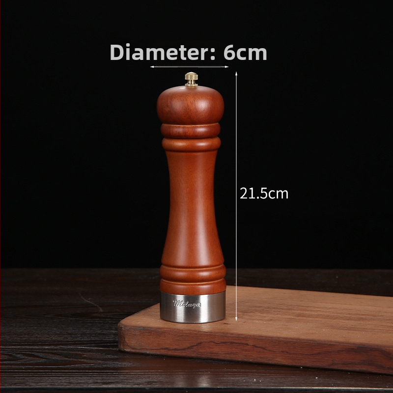 Măcinător manual din lemn pentru piper pudră și sare de mare | recipient pentru condimente, compatibil cu condimente solide, design modern minimalist