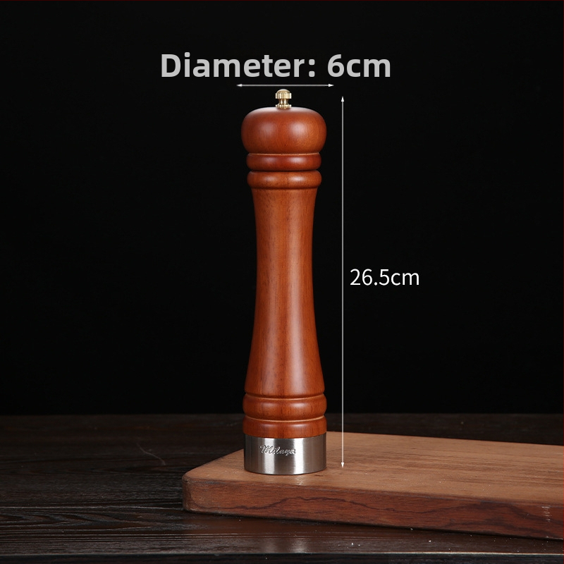 Măcinător manual din lemn pentru piper pudră și sare de mare | recipient pentru condimente, compatibil cu condimente solide, design modern minimalist