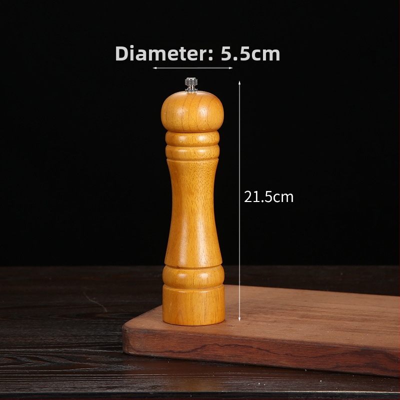 Măcinător manual din lemn pentru piper pudră și sare de mare | recipient pentru condimente, compatibil cu condimente solide, design modern minimalist