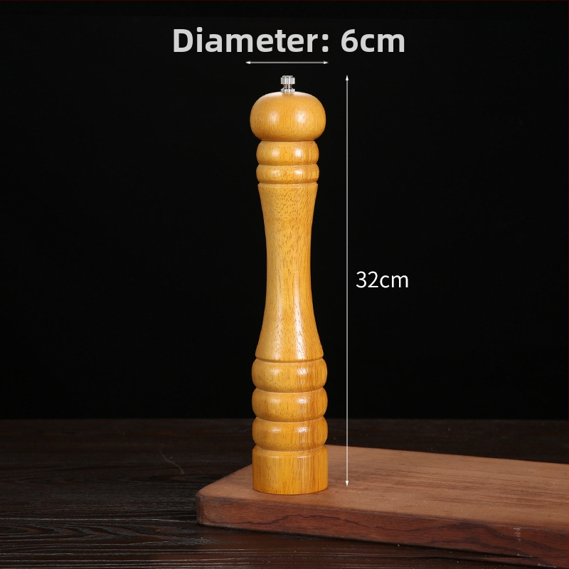 Măcinător manual din lemn pentru piper pudră și sare de mare | recipient pentru condimente, compatibil cu condimente solide, design modern minimalist