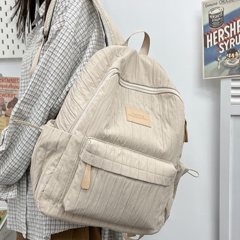 Ženski ruksak, stil kampusa za mlade, poliester, naramenice s zračnim jastukom, otporan na abraziju i olakšava teret, jesen 2025