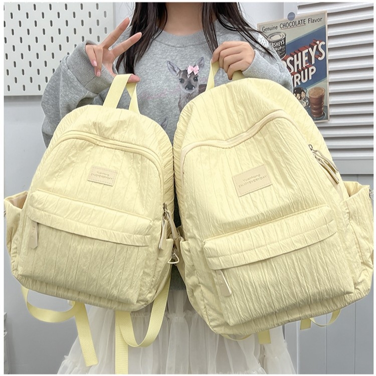 Ženski ruksak, stil kampusa za mlade, poliester, naramenice s zračnim jastukom, otporan na abraziju i olakšava teret, jesen 2025