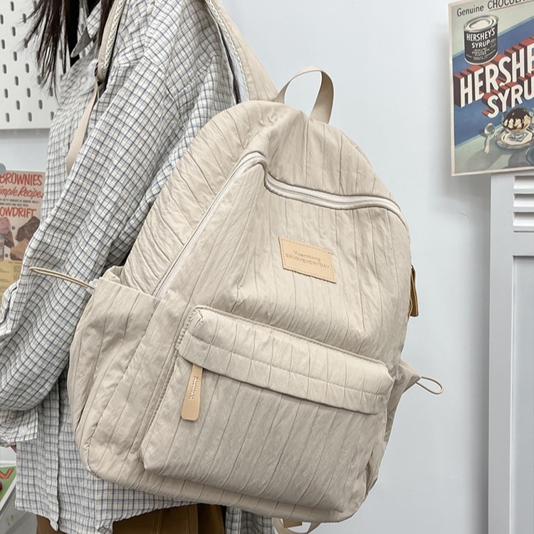 Ženski ruksak, stil kampusa za mlade, poliester, naramenice s zračnim jastukom, otporan na abraziju i olakšava teret, jesen 2025