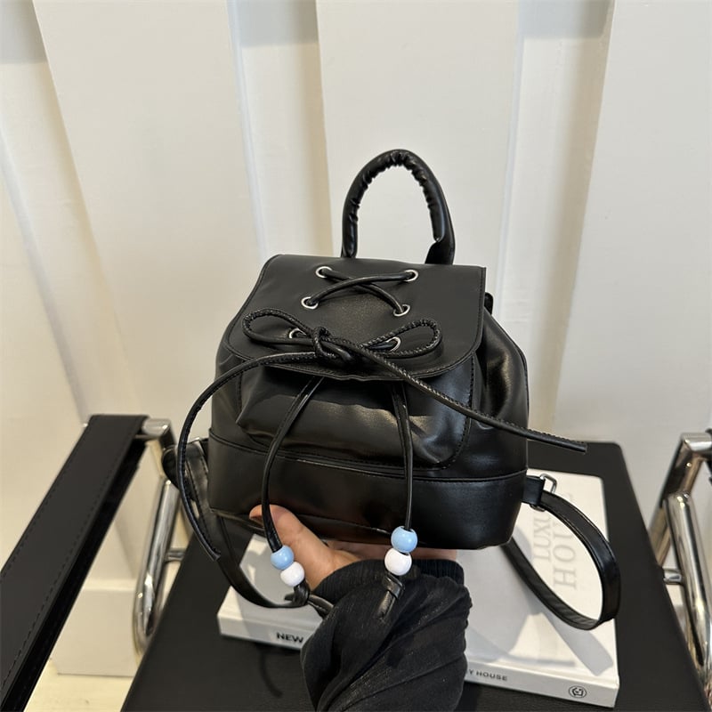 PU ruksak s dizajnom kante, urbani stil, zatvaranje preklopom, poliester podstava, džepovi za telefon i karticu identifikacije, lagan svakodnevni model