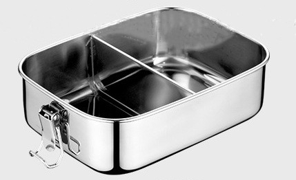 Pravokutna kutija za obrok od nehrđajućeg čelika 304, s tri odjeljka, otporna na propuštanje, mikrovalna pećnica