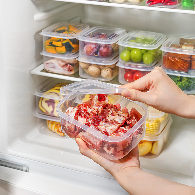 Πλαστικό δοχείο αποθήκευσης ψυγείου με καπάκι – κατάλληλο για τρόφιμα, διατηρεί τη φρεσκάδα, φορητό, για αποθήκευση κατεψυγμένου κρέατος