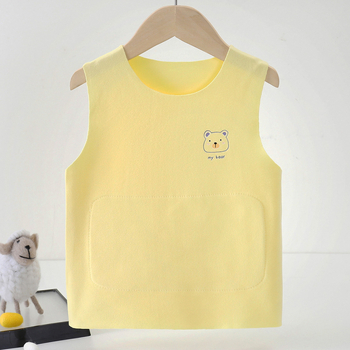 Παιδικό θερμικό γιλέκο χωρίς ραφές με θέρμανση, προστασία κοιλιάς, unisex, για 1–3 ετών, κατάλληλο για χειμώνα, άνοιξη, φθινόπωρο, πλεκτό ύφασμα βαμβάκι-πολυεστέρα