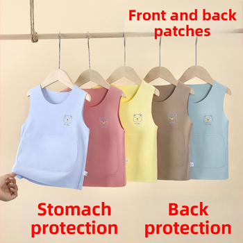 Detská bezšvová termálna vesta s vyhrievaním, ochrana bruška, unisex, pre deti 1–3 rokov, vhodná pre zimu, jar a jeseň, pletenina z bavlny a polyesteru