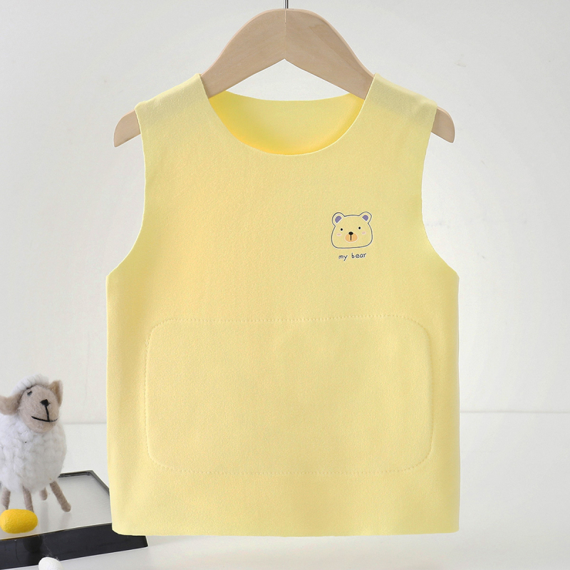 Παιδικό θερμικό γιλέκο χωρίς ραφές με θέρμανση, προστασία κοιλιάς, unisex, για 1–3 ετών, κατάλληλο για χειμώνα, άνοιξη, φθινόπωρο, πλεκτό ύφασμα βαμβάκι-πολυεστέρα