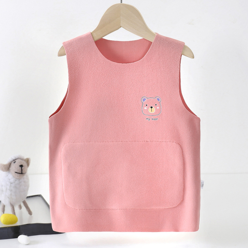 Παιδικό θερμικό γιλέκο χωρίς ραφές με θέρμανση, προστασία κοιλιάς, unisex, για 1–3 ετών, κατάλληλο για χειμώνα, άνοιξη, φθινόπωρο, πλεκτό ύφασμα βαμβάκι-πολυεστέρα