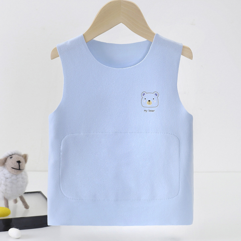 Παιδικό θερμικό γιλέκο χωρίς ραφές με θέρμανση, προστασία κοιλιάς, unisex, για 1–3 ετών, κατάλληλο για χειμώνα, άνοιξη, φθινόπωρο, πλεκτό ύφασμα βαμβάκι-πολυεστέρα