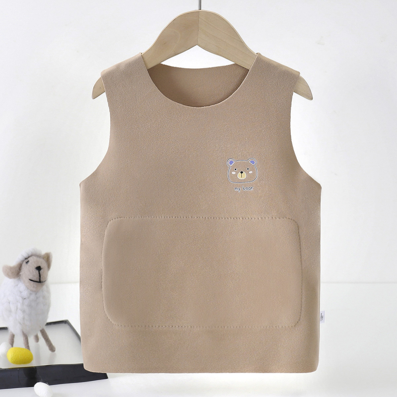 Παιδικό θερμικό γιλέκο χωρίς ραφές με θέρμανση, προστασία κοιλιάς, unisex, για 1–3 ετών, κατάλληλο για χειμώνα, άνοιξη, φθινόπωρο, πλεκτό ύφασμα βαμβάκι-πολυεστέρα