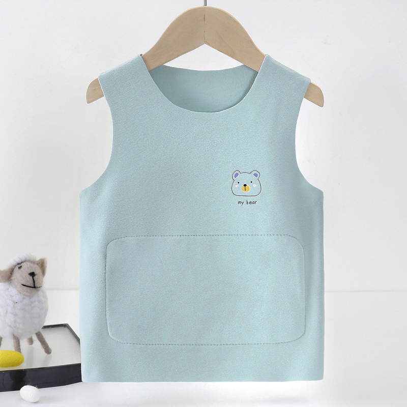 Παιδικό θερμικό γιλέκο χωρίς ραφές με θέρμανση, προστασία κοιλιάς, unisex, για 1–3 ετών, κατάλληλο για χειμώνα, άνοιξη, φθινόπωρο, πλεκτό ύφασμα βαμβάκι-πολυεστέρα