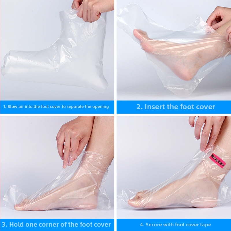 Acoperire de mască pentru picior, din plastic, de unică folosință, transparentă, grosime 0,06 mm, rezistentă la ulei și izolare la murdărie, origine Anhui