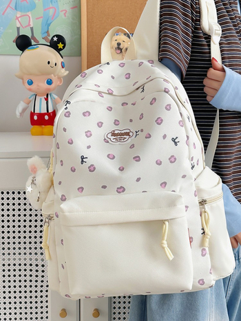 Ruksak - korejskog stila, jednostavan svakodnevni ruksak, unisex, geometrijski uzorak, najlon (Kapacitet 36–55L; Laptop 14-inča; Materijal Najlon; Vodootporan; Zakrivljene naramenice)