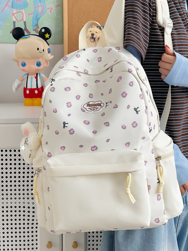 Ruksak - korejskog stila, jednostavan svakodnevni ruksak, unisex, geometrijski uzorak, najlon (Kapacitet 36–55L; Laptop 14-inča; Materijal Najlon; Vodootporan; Zakrivljene naramenice)