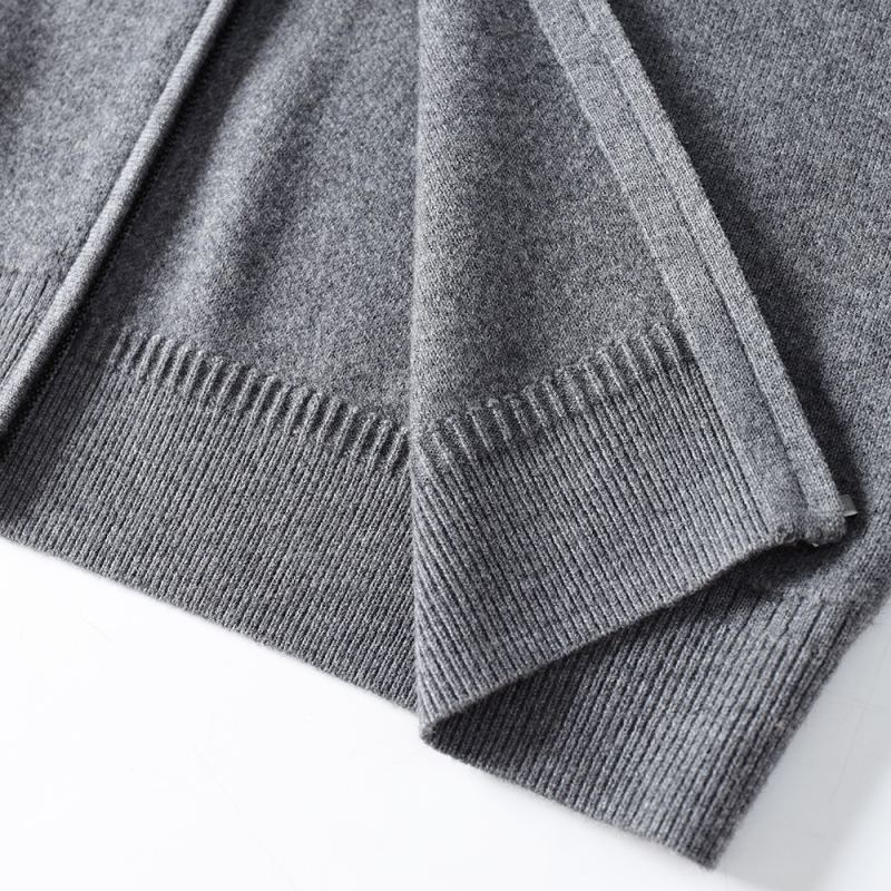 100% gyapjú férfi ujj nélküli vastag téli kardigán-vest, cipzárral és rever nyakkal, laza szabás