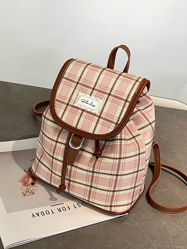 Ženski platneni ruksak, ljeto 2025, zatvaranje šnuricom, skriveni džep sa zatvaračem i džep za mobitel