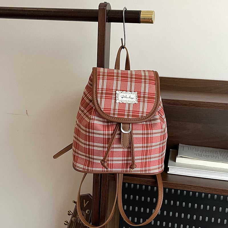 Ženski platneni ruksak, ljeto 2025, zatvaranje šnuricom, skriveni džep sa zatvaračem i džep za mobitel