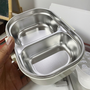 Nehrđajući čelik kutija za obrok, pravokutna, s dva odjeljka, 501–800 ml, moderan korejski stil