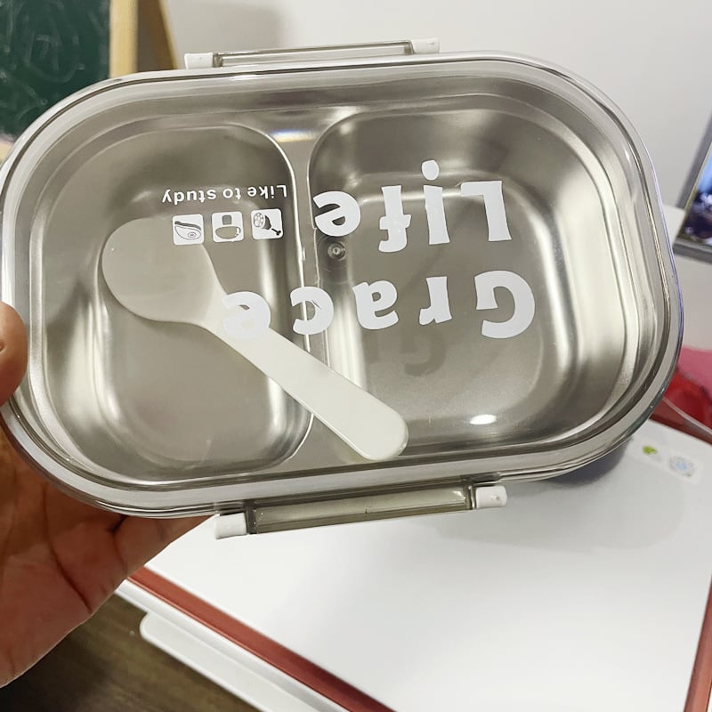 Nehrđajući čelik kutija za obrok, pravokutna, s dva odjeljka, 501–800 ml, moderan korejski stil