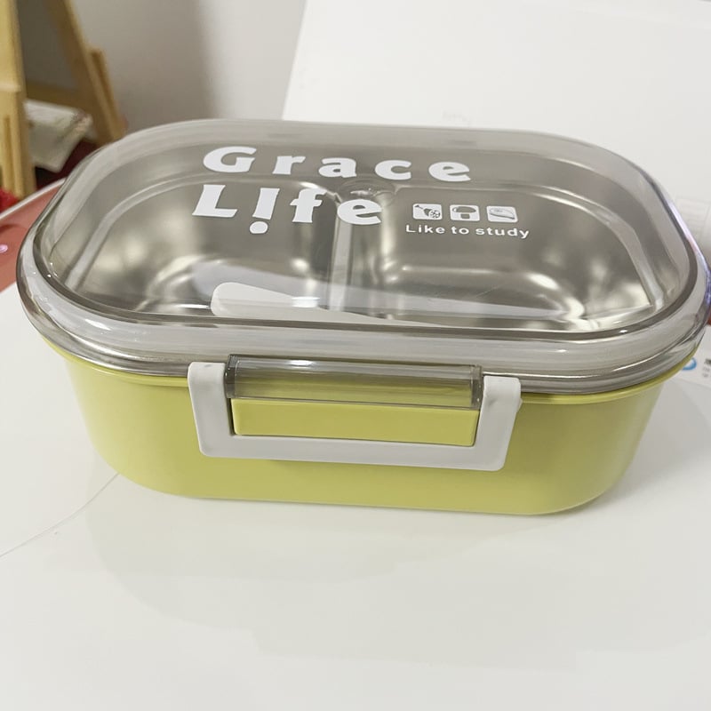 Nehrđajući čelik kutija za obrok, pravokutna, s dva odjeljka, 501–800 ml, moderan korejski stil