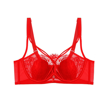 Σουτιέν δαντέλας με чашες σε σχήμα αυτιών κουνελιού, υπερλεπτές προμορφωμένες κάψες, με μεταλλική ενίσχυση