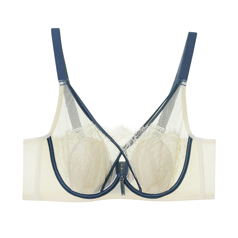 Σουτιέν δαντέλας με чашες σε σχήμα αυτιών κουνελιού, υπερλεπτές προμορφωμένες κάψες, με μεταλλική ενίσχυση
