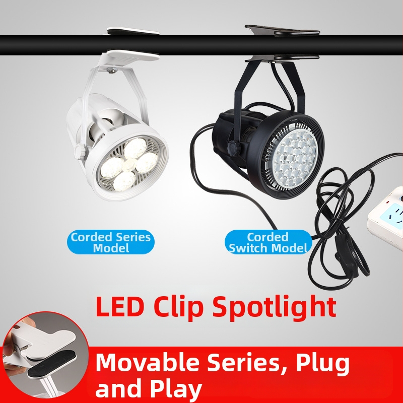 LED klip svetlo pre displeje – hliníkové puzdro, 220V, CRI ≥90, tlačidlový spínač, ručné ovládanie